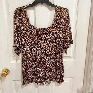 Willow run/leopard top - xlg -